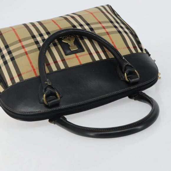 Burberrys Nova Check Hand Bag Canvas Beige Auth bs29129 - Picture 6 of 15